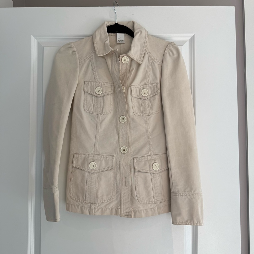 Marc Jacobs Cream Utility Jacket with Puff Sleeves